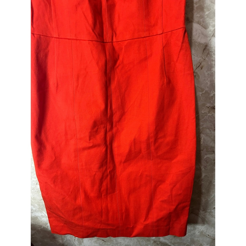 Banana Republic Red Sheath Dress Square Neck Cap Sleeve Size 10 Cocktail Work - Picture 2 of 8